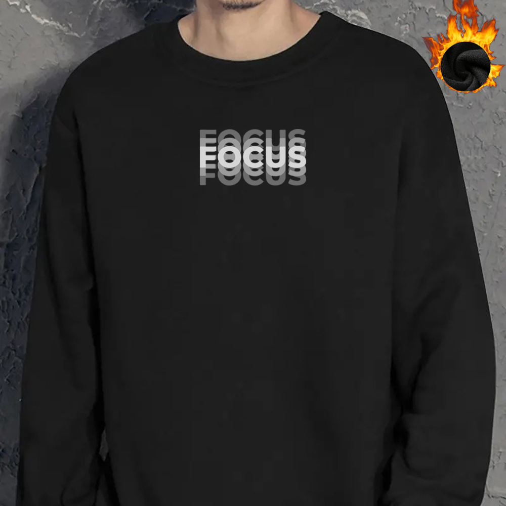 

Focus Print Trendy Sweatshirt, Men's Casual Graphic Design Crew Neck Pullover Sweatshirt For Men Fall Winter