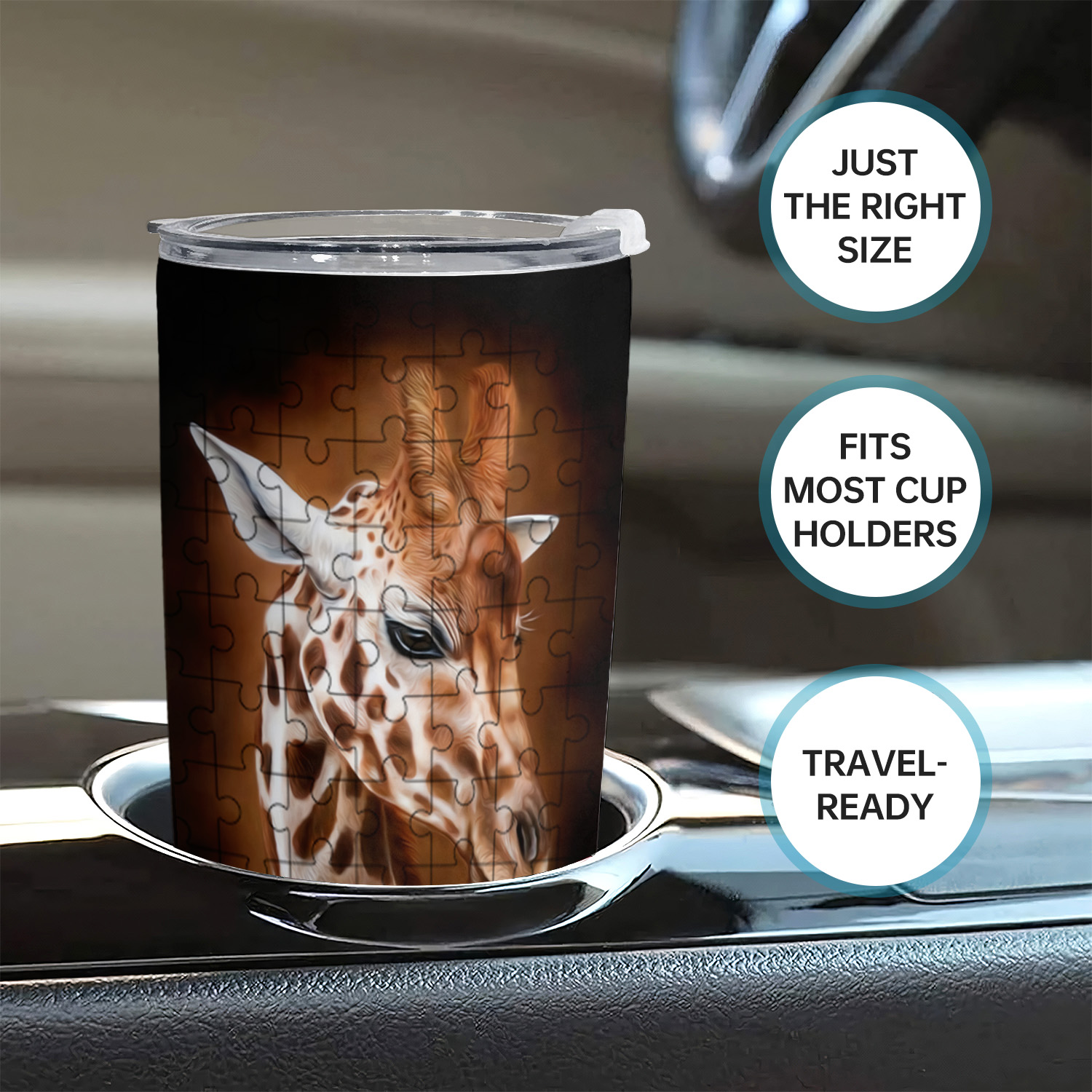Travel Coffee Mug Fits in Car Cup Holder, Insulated Coffee Travel