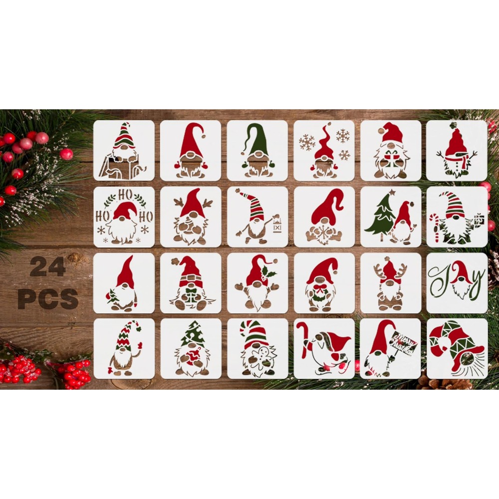  RINOLY 8Pcs Christmas Stencils for Painting on Wood,12 X 12  Inch Large Reusable Christmas Gnome Stencil for Making Wood Sign and DIY  Crafts : Arts, Crafts & Sewing
