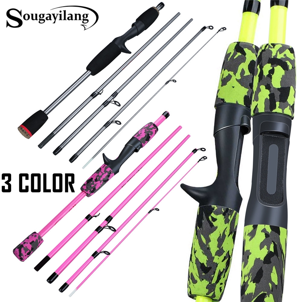 

3 Colors Sougayilang Fishing Rods Spinning/casting Fishing Rod, 5 Sections Portable Travel Fishing Rod,