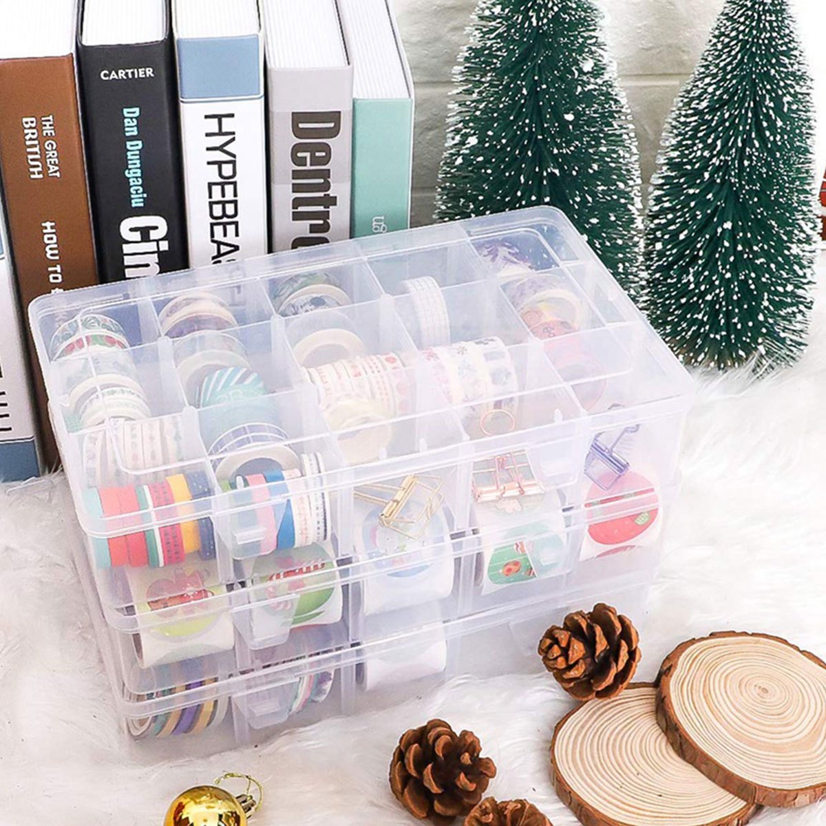 1pc 15 Girds Clear Large Plastic Organizer Box with Dividers Bead for  Jewelry Box Craft Storage