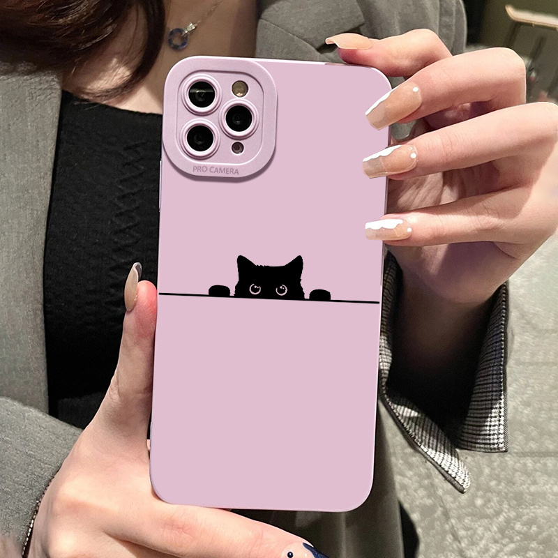 

Black Cat Graphic Pattern Silicone Phone Case For Iphone 15, 14, 13, 12, 11 Pro Max, Xs Max, X, Xr, 8, 7, 6, 6s Mini, Plus, Gift For Birthday, Girlfriend, Boyfriend, Friend Or Yourself
