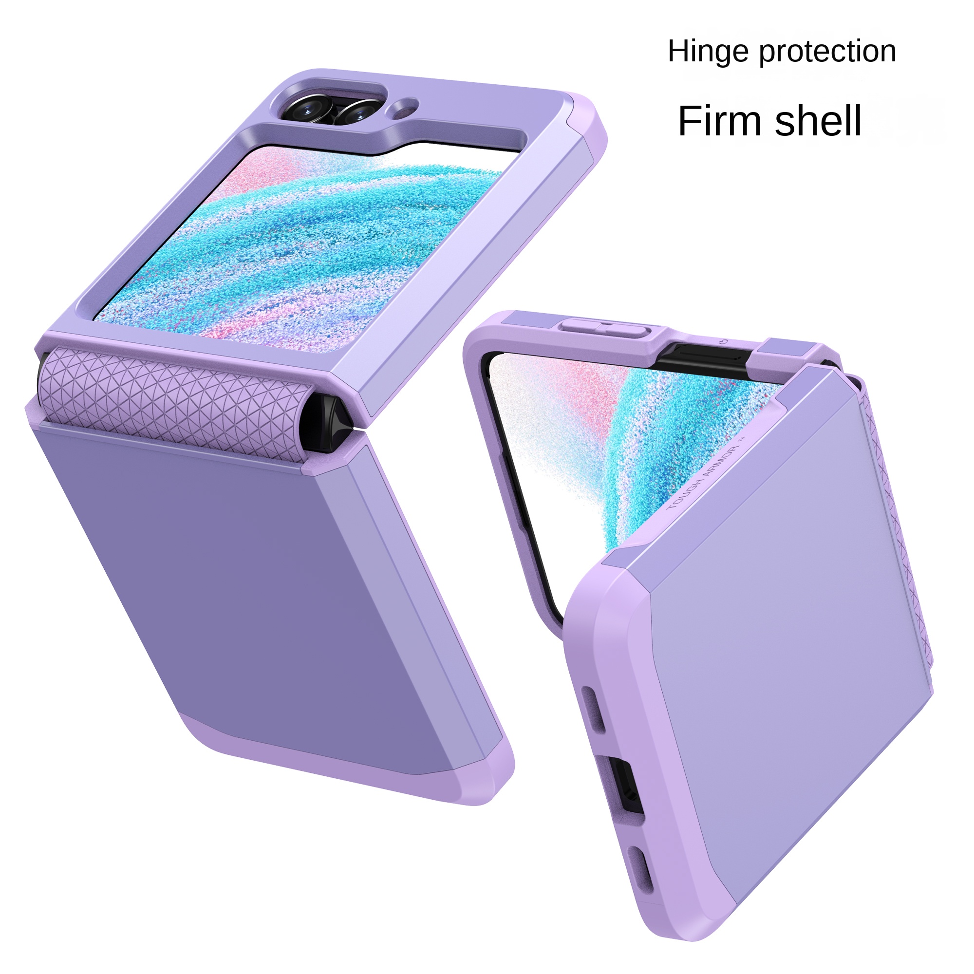 For Galaxy Z Flip 5 Case with Strap, Nylon Hinge Protection Hard PC Z Flip  5 Case with Adjustable Hand Strap Ring For Women Men, Shockproof Slim