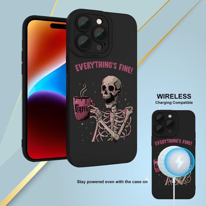 Phone Case With Halloween Skull Graphic Shockproof For Iphone 15 15pro  15plus 15max 14 13 12 11 Pro Max X Xr Xs 7 8 Plus Bumper Back Soft Cover  Phone Cases Gift For Birthday, Halloween, Christmas - Temu