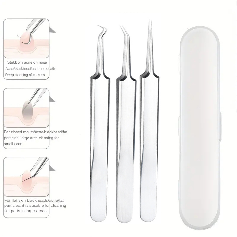 Ultra-fine Blackhead Remover Pimple Popper Tool, Comedones Extractor Acne  Removal Tweezers For Blemishs, Whitehead Popping, Zit Removing For Nose Face,  Stainless Steel Beauty Tool - Temu United Kingdom