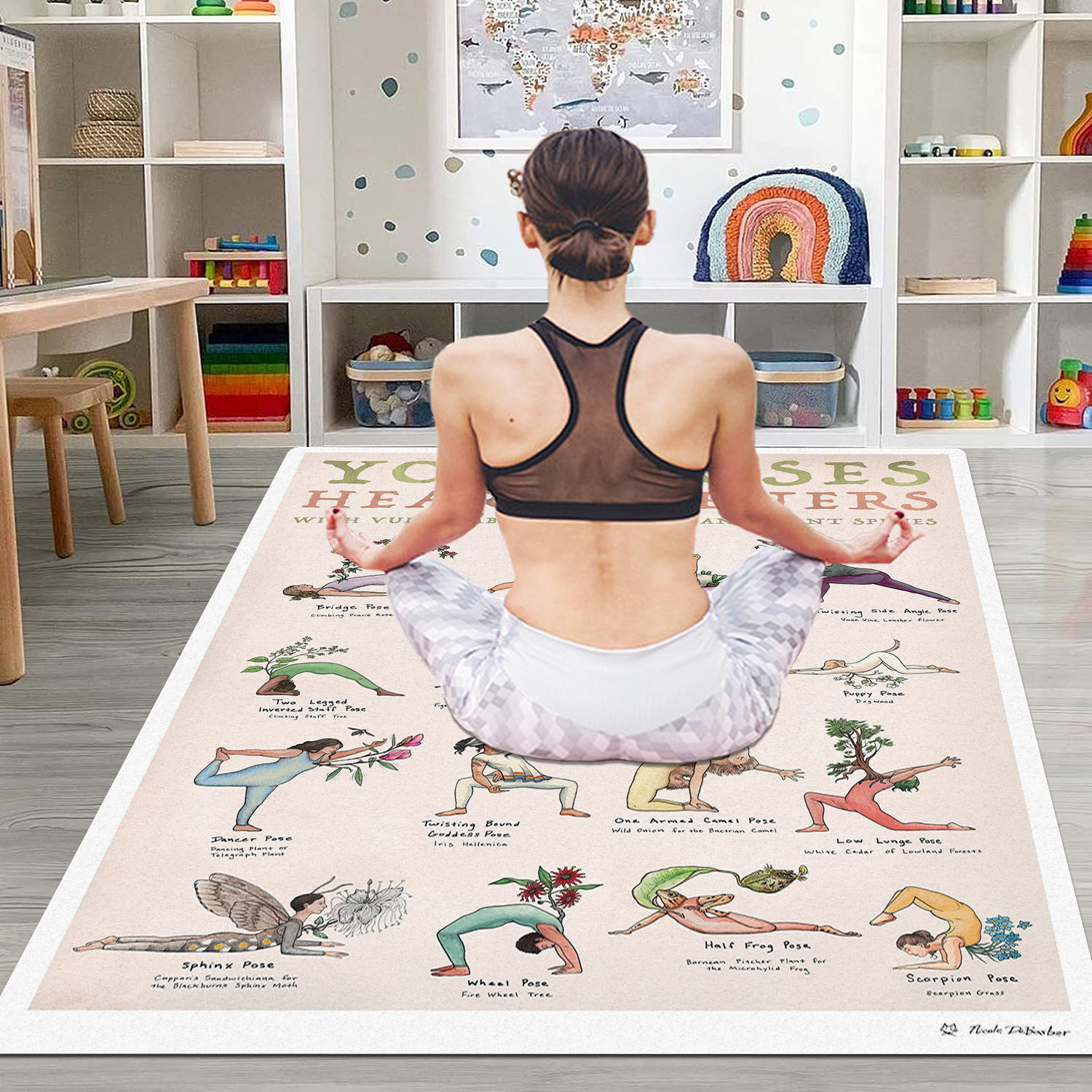Modern Yoga Action Printed Area Rug Yoga Teaching Soft Floor - Temu