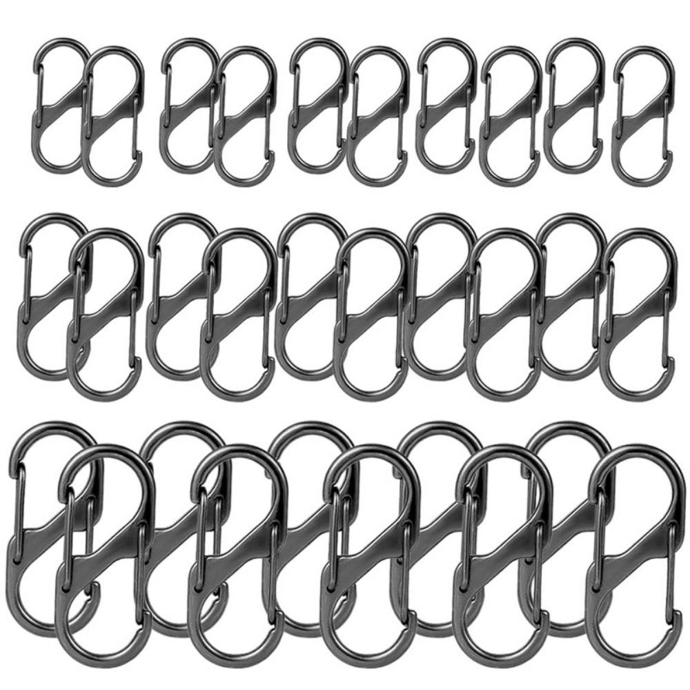 

30pcs, Metal Buckle Carabiner, S-shaped Backpack Hanging Buckle For Camping Outdoor Hiking
