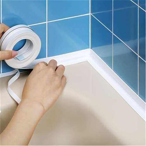 1 roll tape caulk strip waterproof wall sticker sink edge   caulk strip self adhesive caulking sealing tape caulking tape for bathtub bathroom