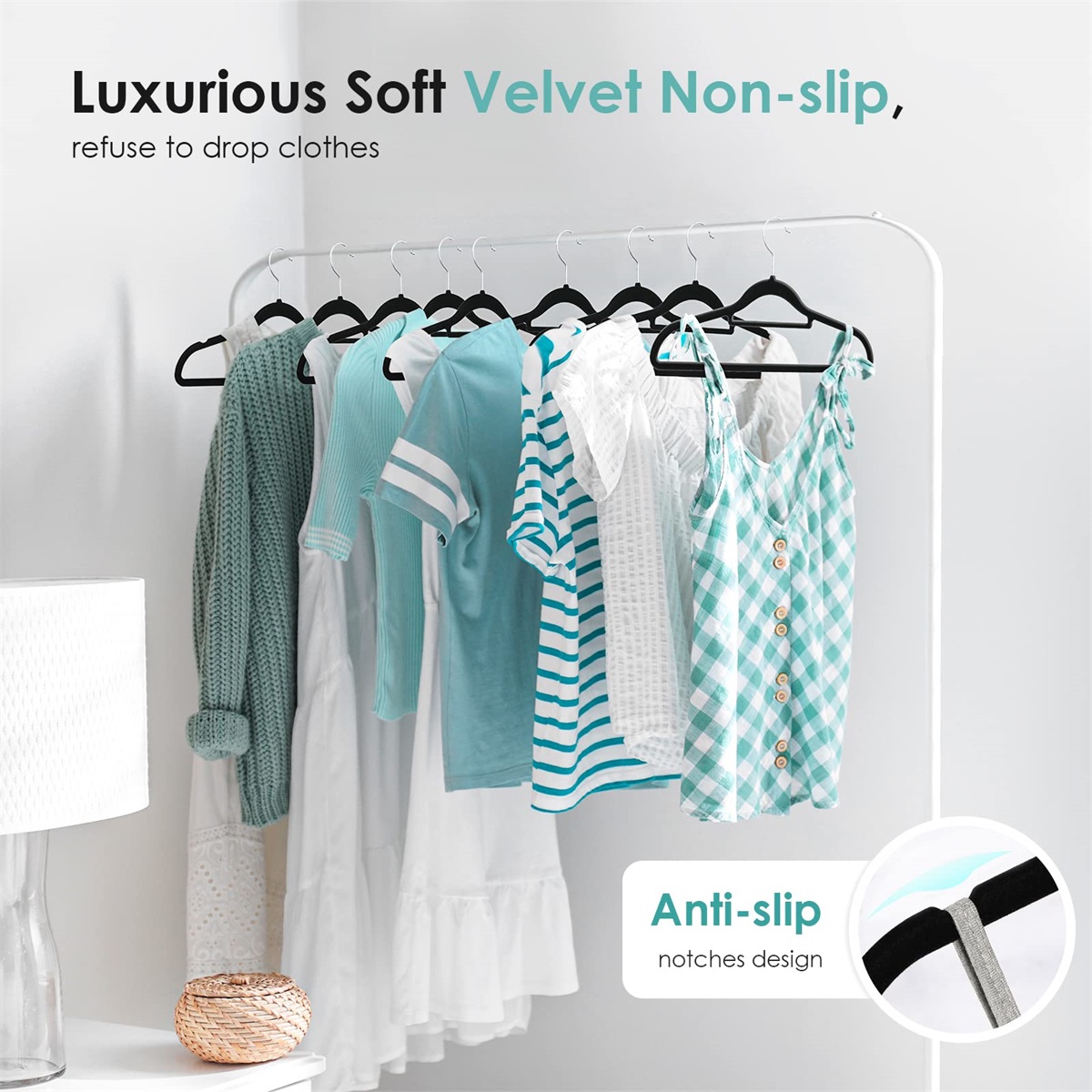 Organize Your Closet Instantly With Velvet Hangers Anti slip - Temu