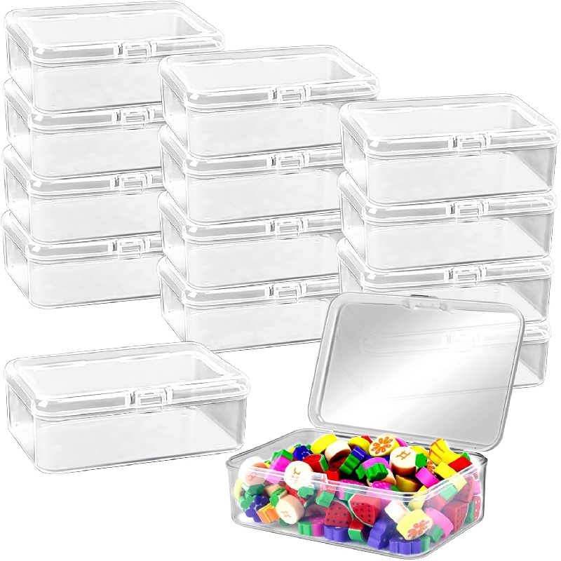 24pcs Small Plastic Beads Storage Containers Clear, Craft