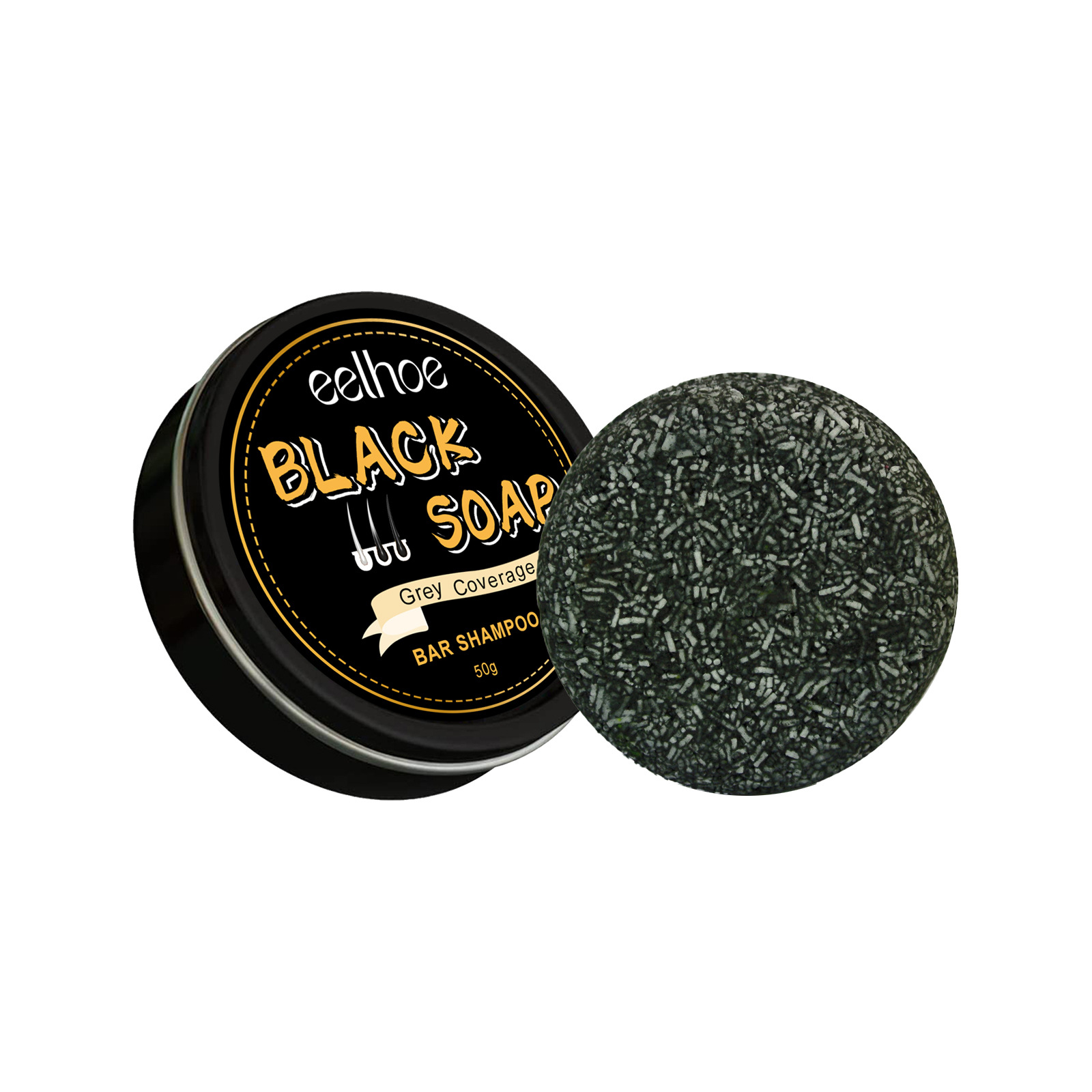 Men's Black Soap Gray Coverage Bar Shampoo Hair Soap - Temu