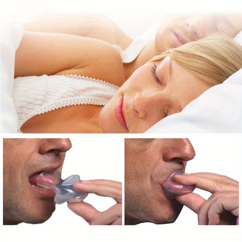 2Pcs Anti Snoring Silicone Tongue Retainer with Case Stop Snore Tongue  Device