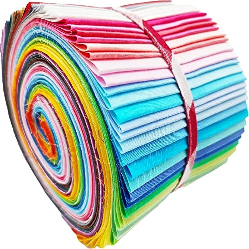 

2.55*19.68in/ 6.5*50cm 40pcs Jelly Rolls For Quilting, Fabric Strips With Solid Colors, Sewing Pattern Collection For Diy Crafts