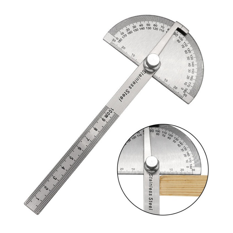 Tebru Protractor Angle Ruler Stainless Steel 90 Degree Right Angle Ruler  Measurement Square Tool Metal Square Ruler 