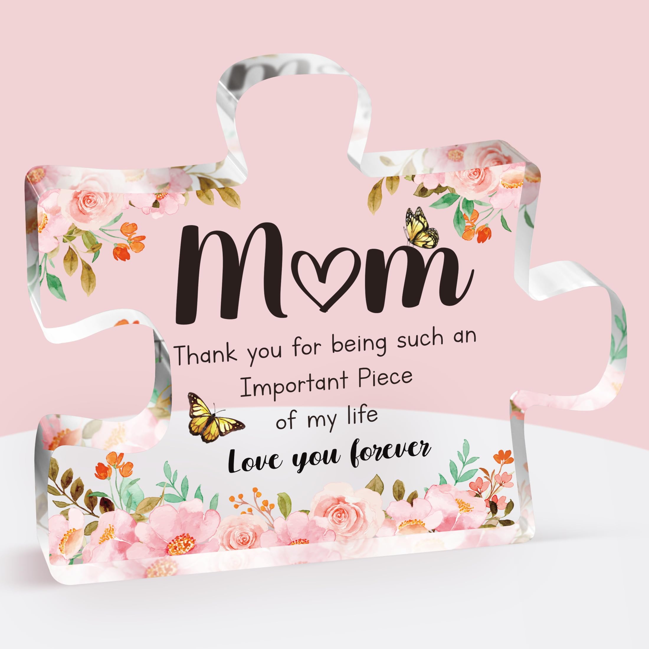 

1pc, Birthday Gifts For Mom, Engraved Acrylic Block Puzzle Plaque Decorations 3.9 X 3.3 Inch Delicate Mom Birthday Gifts From Daughter Son, Christmas Anniversary Birthday Gifts For Mom, Ideas