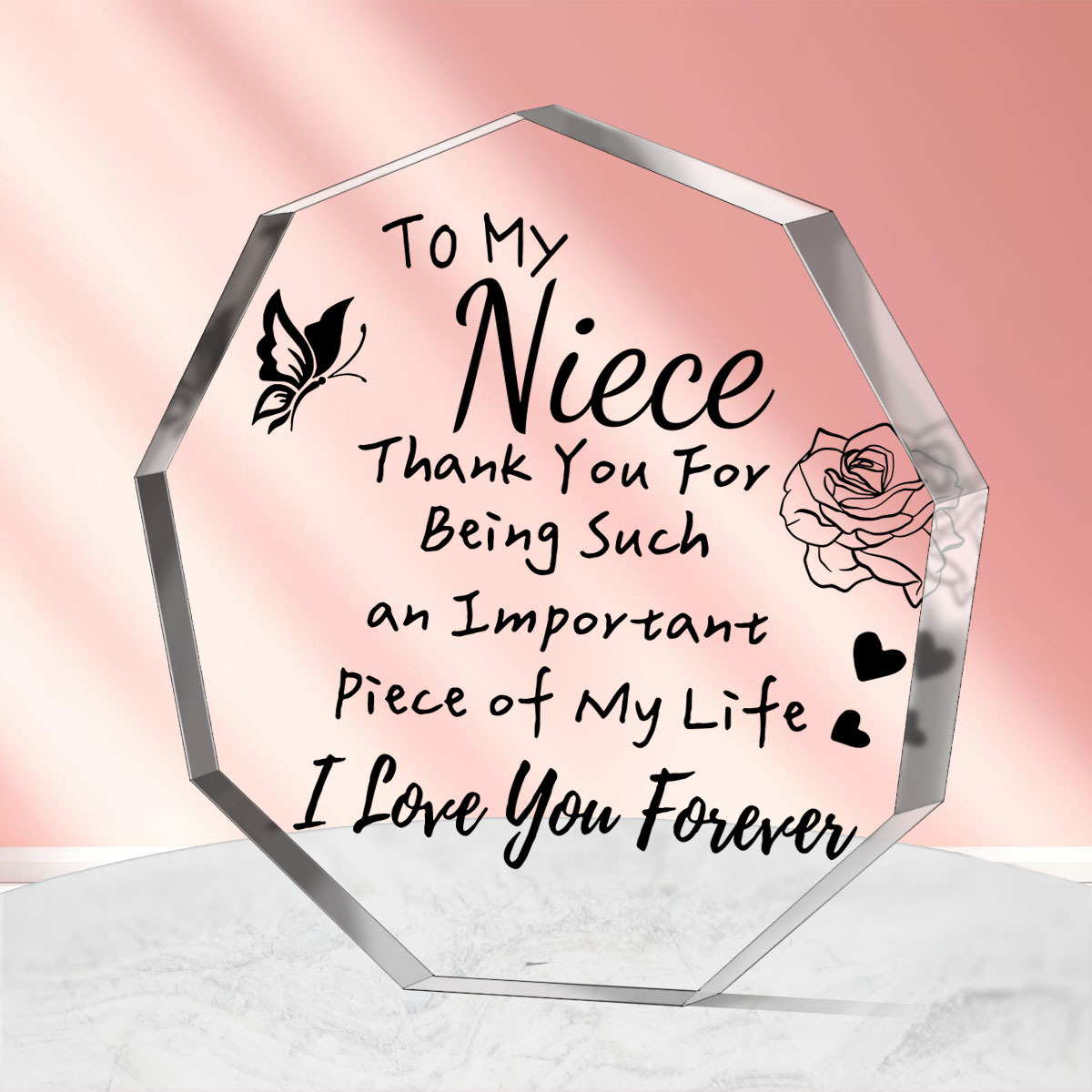 Funnli Aunt Gifts from Niece Acrylic Puzzle Plaque - Gifts for Aunt 3.35 x  2.76 Inch Desk Decorations Best Aunt Ever Gifts - Great Auntie Gifts Card