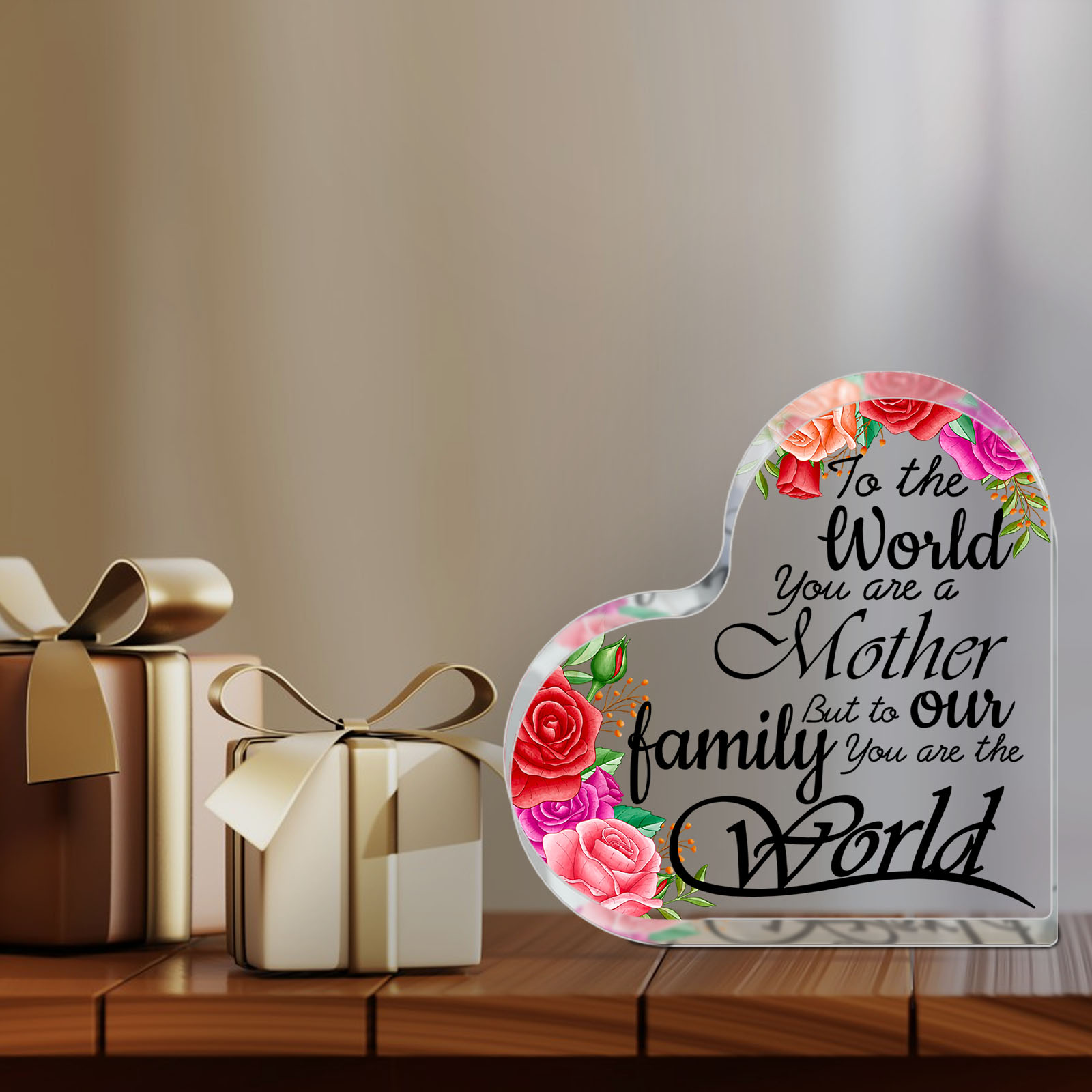 Acrylic Heart Plaque,daughter And Son Gifts For Great Mom, Christmas  Mother's Day, Mom's Birthday Gift Transparent Acrylic Love Plaque Keepsake  Gift,home Decor Desktop Ornament - Temu