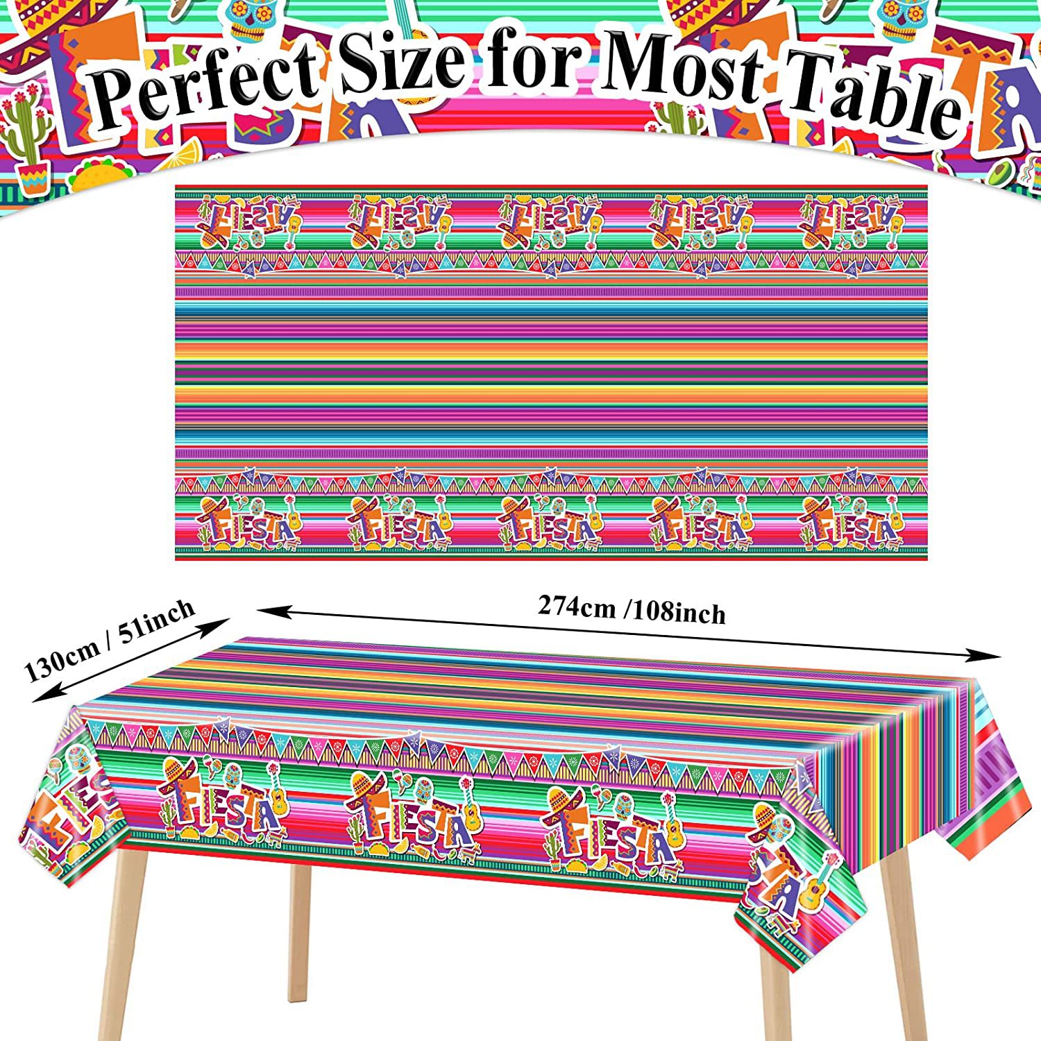 Mexican Festival Party Tablecloth Decoration Plastic Printed - Temu
