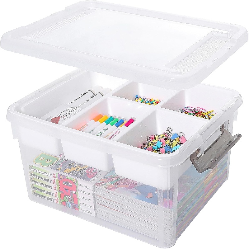 Plastic Storage Bins Clear Storage Box Lids Multipurpose - Temu
