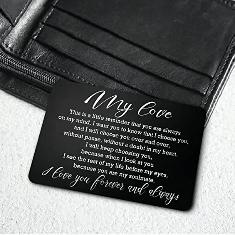 Metal Wallet Card Gift for Husband Boyfriend Anniversary Card
