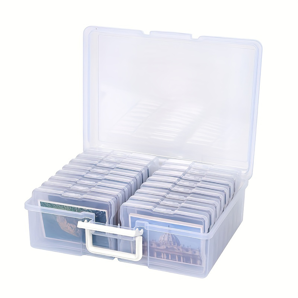 1set Boxed Photo Organizer, Plastic Photo Storage Box, Multifunctional  Sorting Organizer Case For Card Handbook Stickers Photo Postcards (1 Large  Box