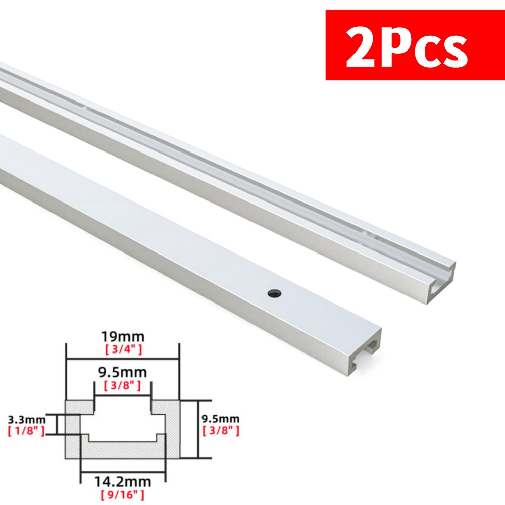 300-800mm Woodworking Chute Rail T-track T-slot Miter Track Jig T Screw  Fixture Slot 19x9.5mm Table Saw Router Table DIY Tools