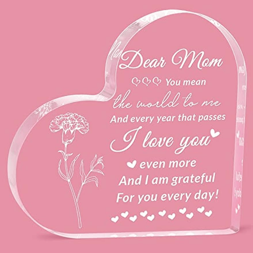 Acrylic Plaque, Heart-shaped, Gifts For Parents For Dad And Mom