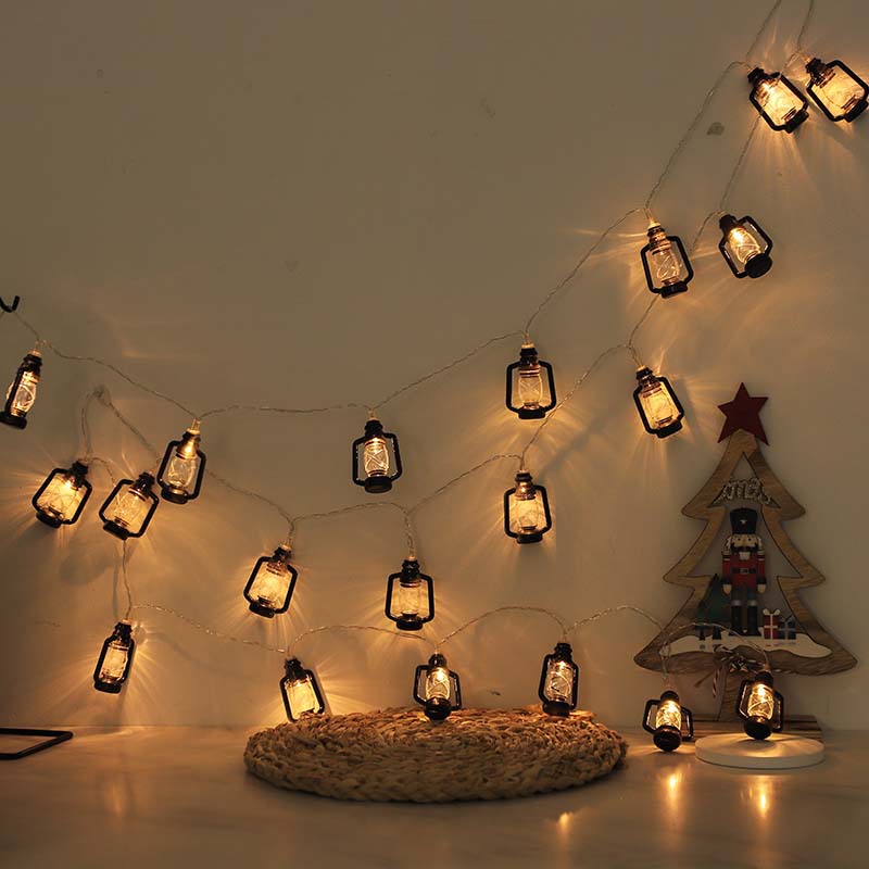 1pc (59.06inch)10 LED Camping Lantern String Lights, Mini Kerosene Lamp  Wedding Party Christmas Tree New Year Decorations, Halloween Decorations