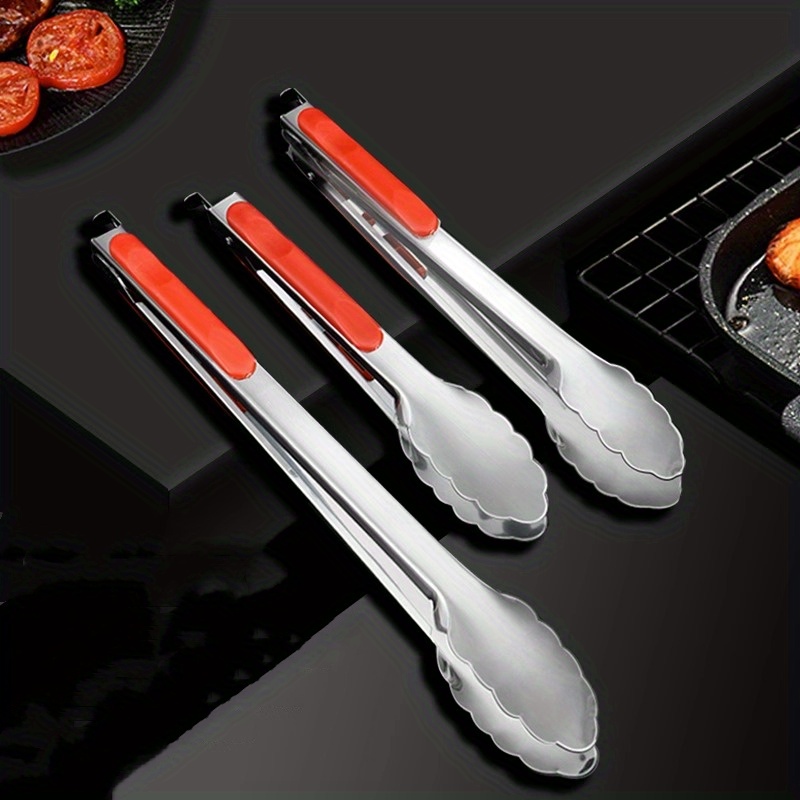  Kitchen Tongs, Thickened Stainless Steel Food Tongs