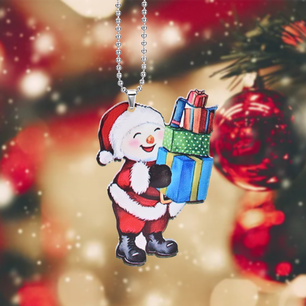 Adorable Santa Claus With Gift 2d Acrylic Pendant For Christmas Tree  Hanging And Home Door And Window Decorations, Christmas Gift For Friends  Temu Australia