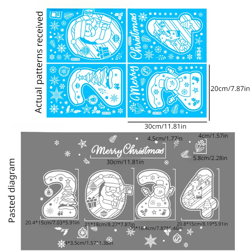 50pcs Christmas Snowflake Self Adhesive Stickers Window Gift Envelope DIY  Decal Home Xmas Decor Snowflake Stickers Navidad 2024