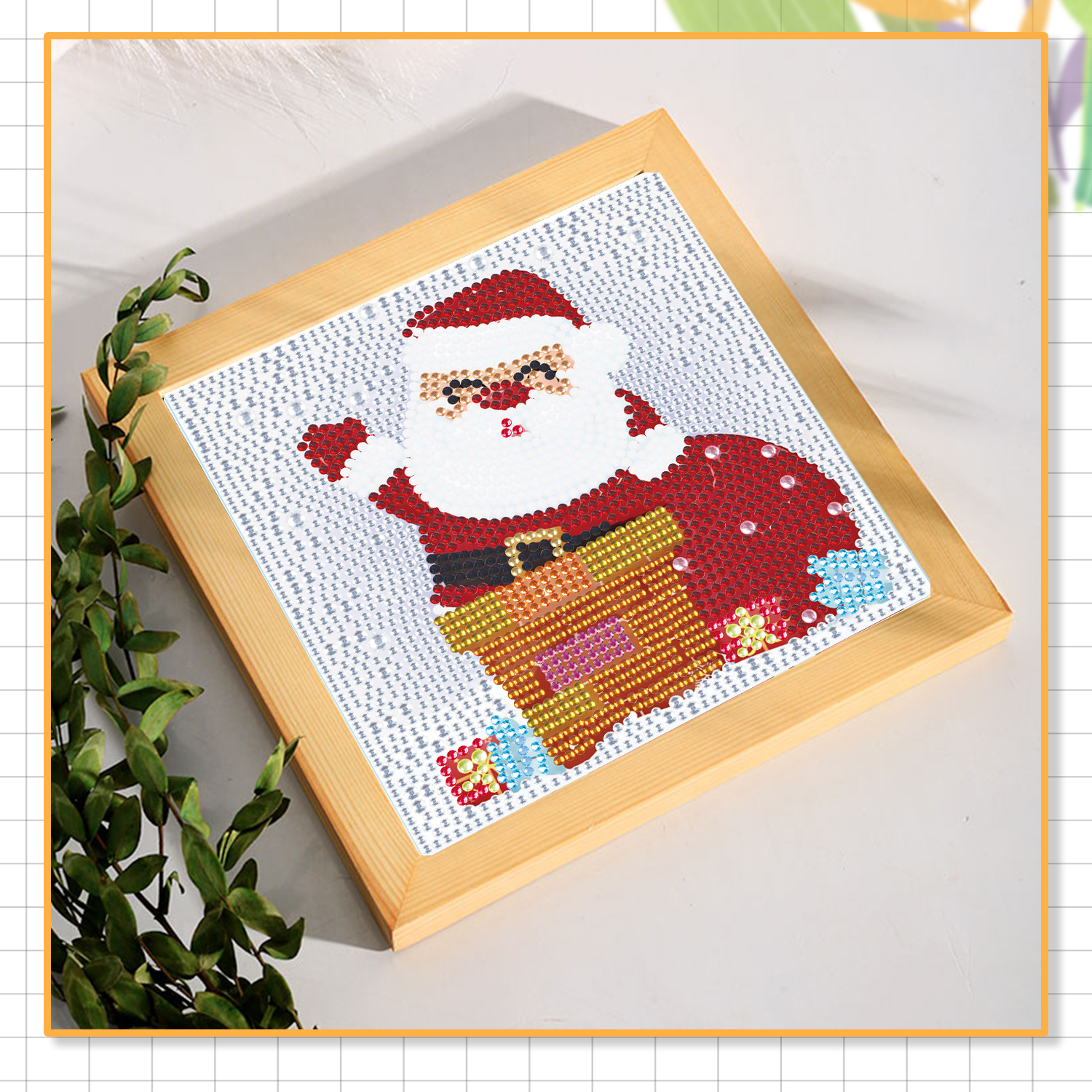 5D Christmas Diamond Painting Kit for Kids with Wooden Frame Easy Small  Anime Diamond Painting, DIY Cartoon Big Gem Painting Set Paint by Diamonds