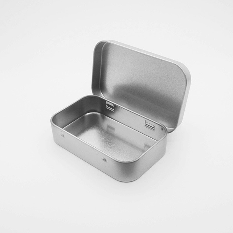 1pc Mini Tin Box, Metal Hinged Empty Tins With Lid, Portable
