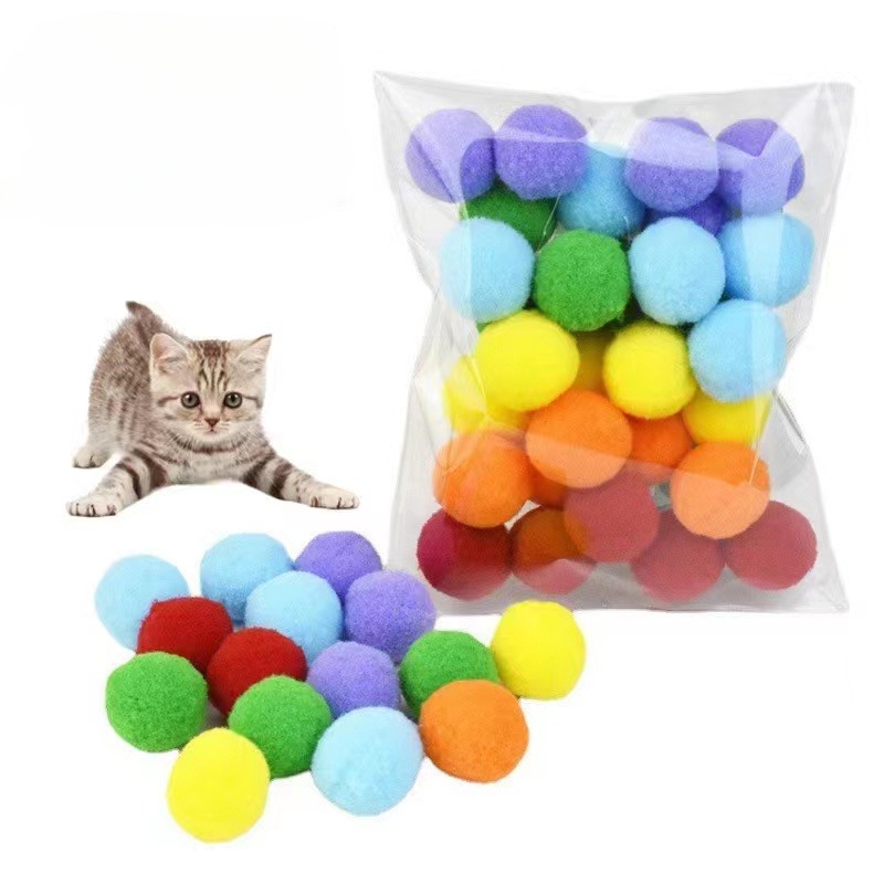 

30pcs Retro Shaw Cat Toys Ball, Woolen Yarn Cat Toy Balls With Bell And Cat Fuzzy Balls, Interactive Cat Toys For Indoor Cats And Kittens, Cat Kitten Chew Toys