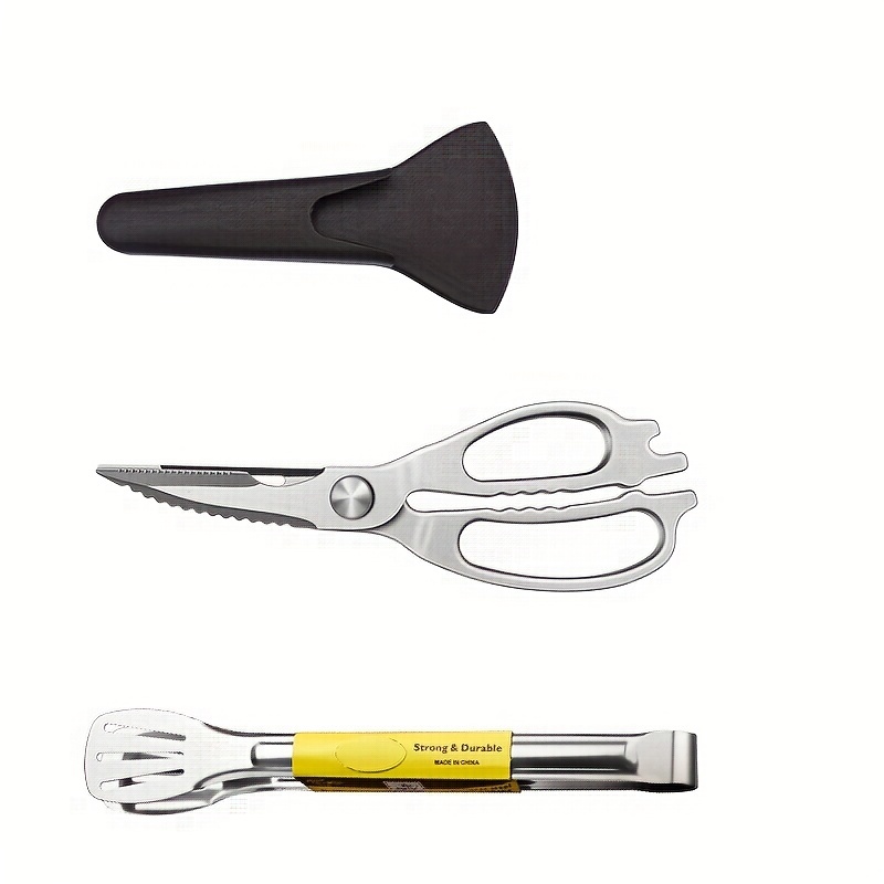 New Kitchen Stainless Steel Multifunctional Removeable Scissors Detachable  Fishbone Scissors Outdoor Tools Professional Knife