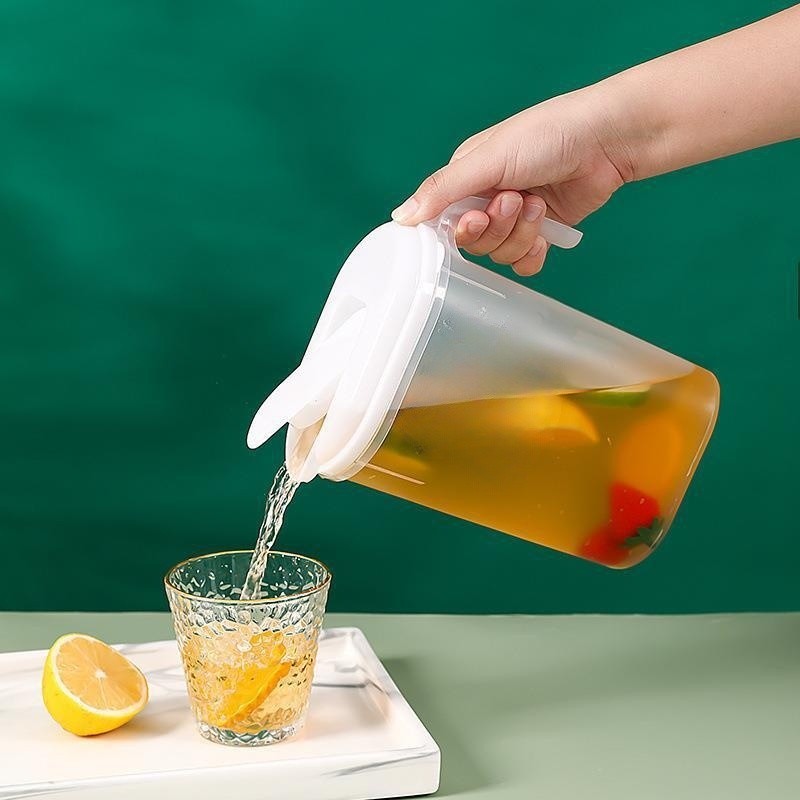 Glass Cold Water Pitcher with Faucet Large Capacity Lemon Juice Bottle Pot  Color Glass Water Jug Kettle Bucket Container Teapot
