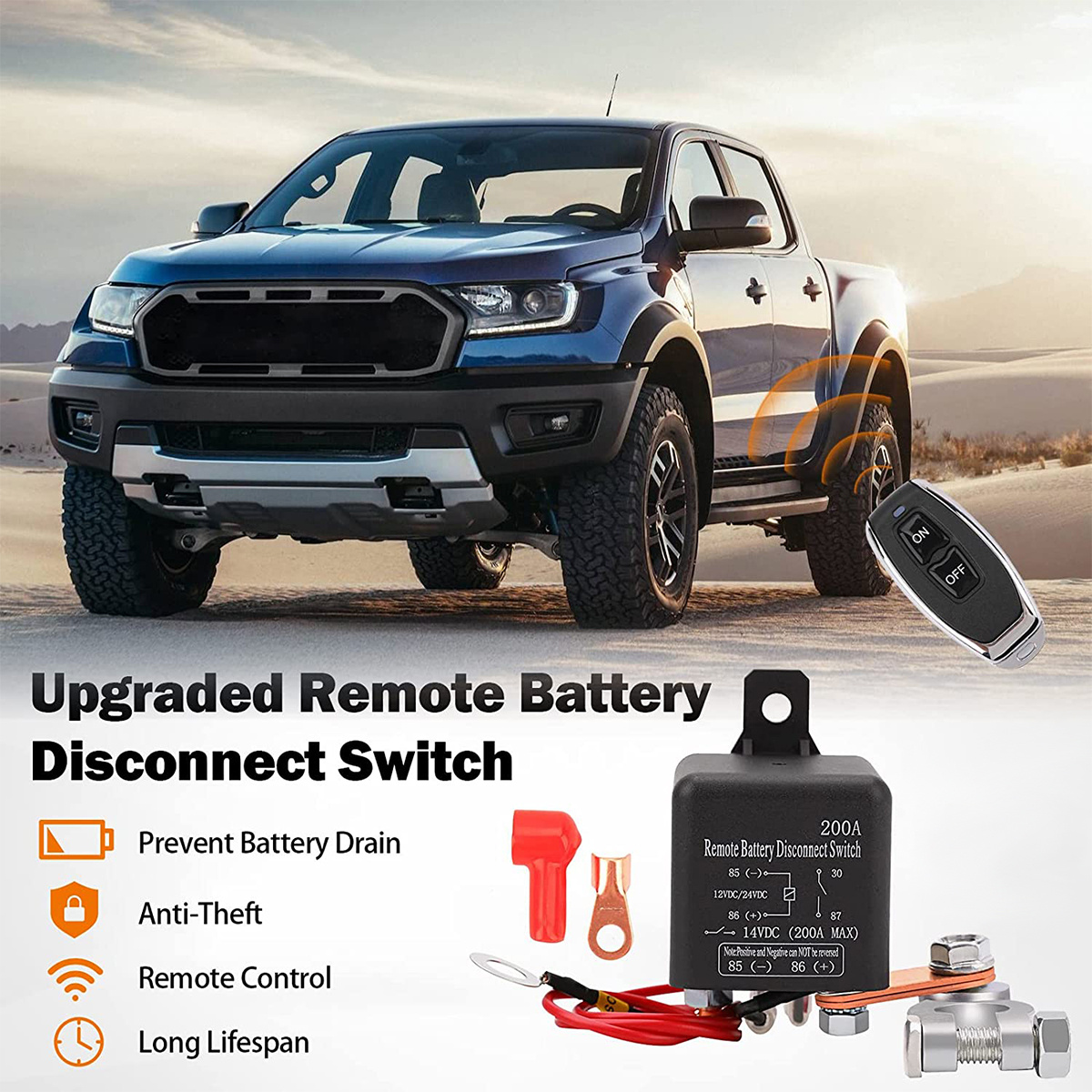 Remote Battery Disconnect Switch 12v 200a Reusable Battery Cut Off