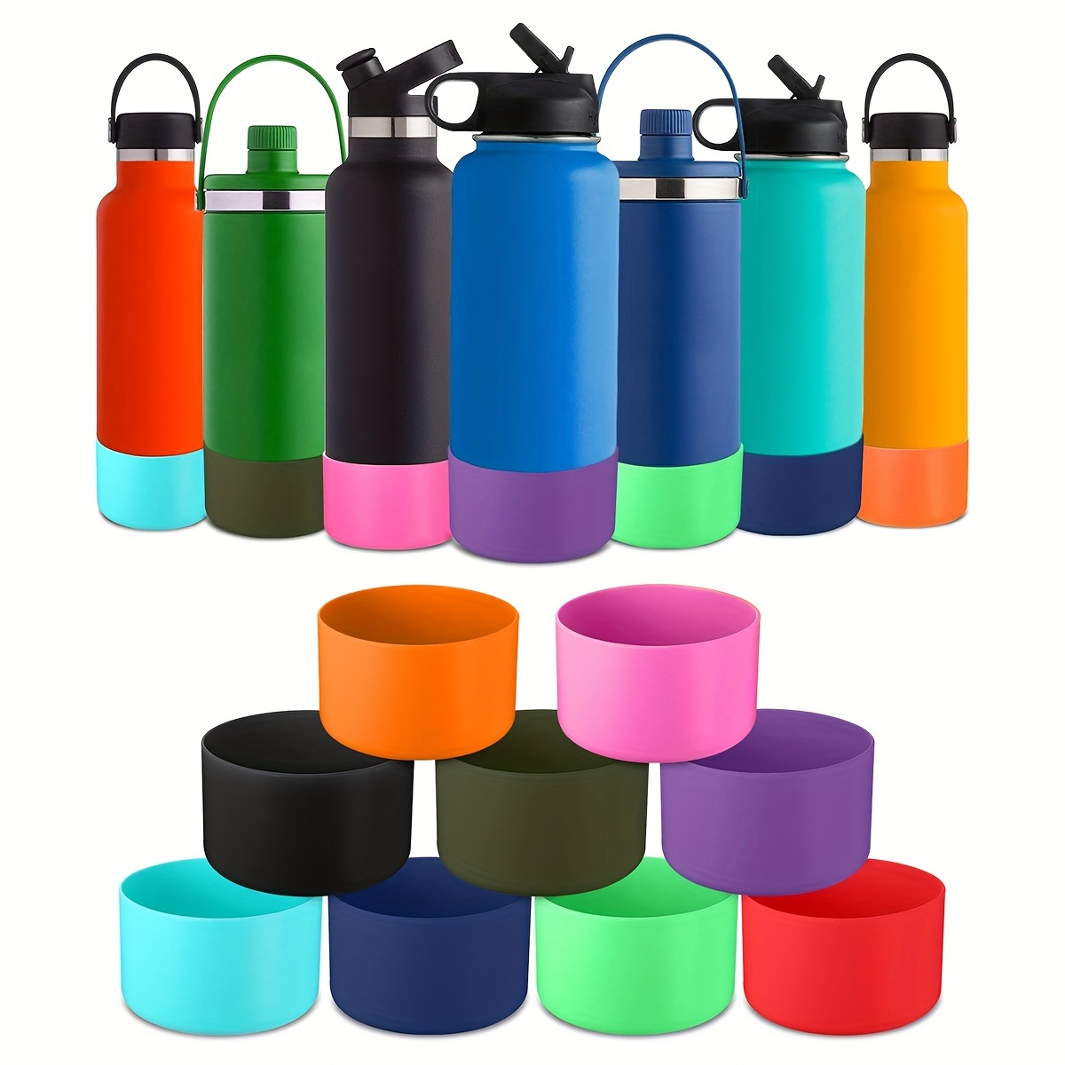 Bottle Sleeve Cup Holder, Silicone Boot For Water Flask, Anti-slip Bottom  Cover, - Temu