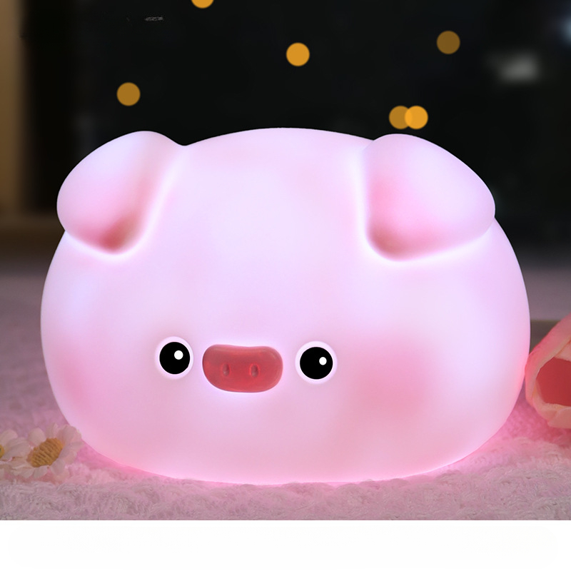 Mini Pig Silicone Lamp Cute Night Light Battery Operated - A Store