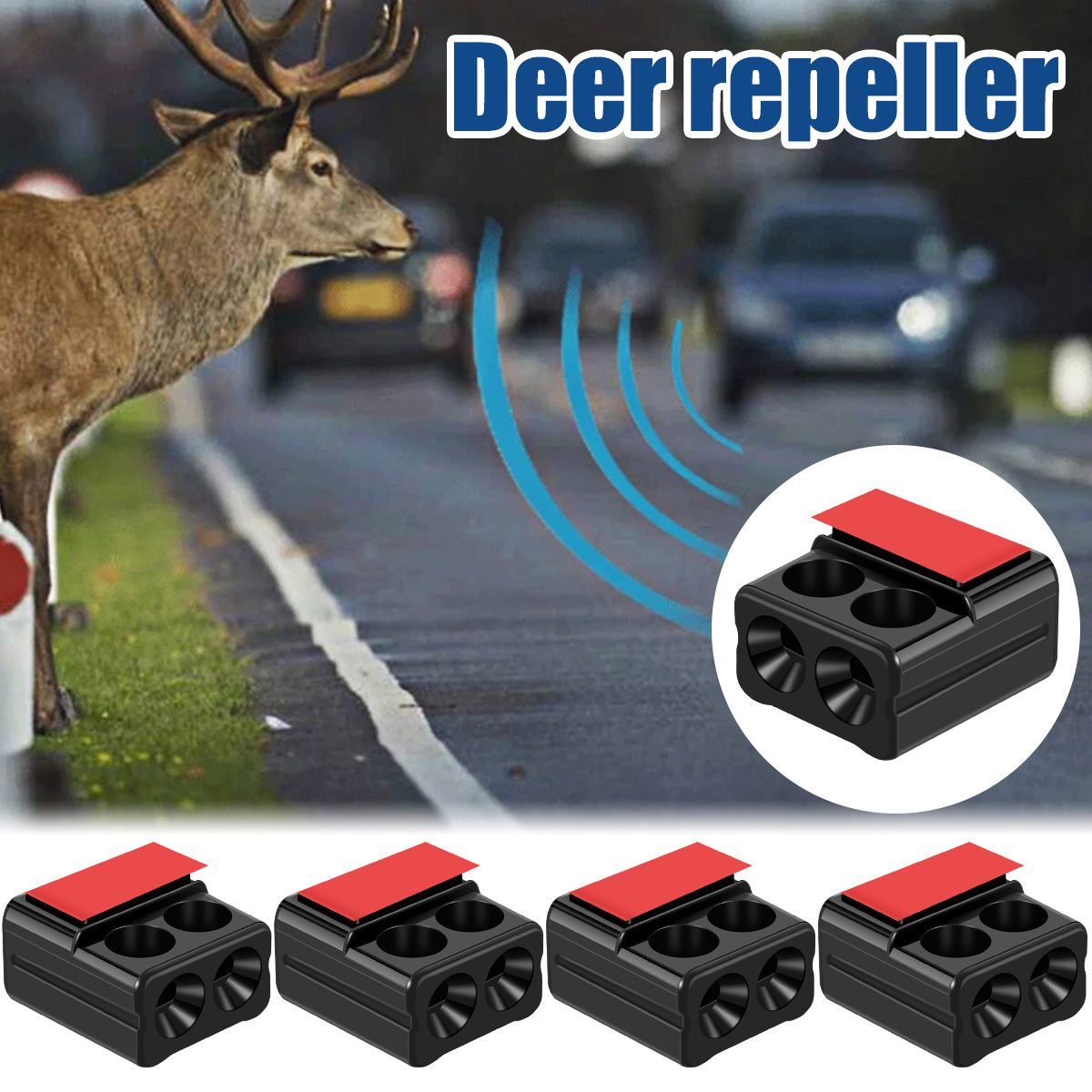 Pack de 2 sifflets de cerf Dispositifs d'avertissement d'animaux sauvages  pour voitures Voiture Animal Warning Whistle Horn Abs Deer Sounder  Ultrasonic Animal Repeller For Car Adhes
