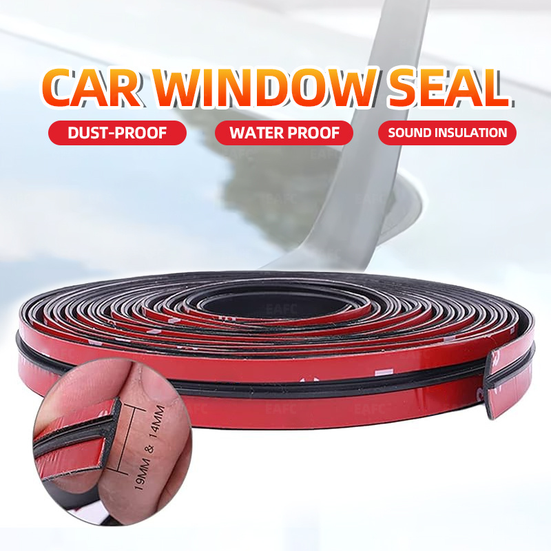 2M Car Rubber Soundproof Sealing Strip Car Sunroof Windproof Glass T-shaped  Seal