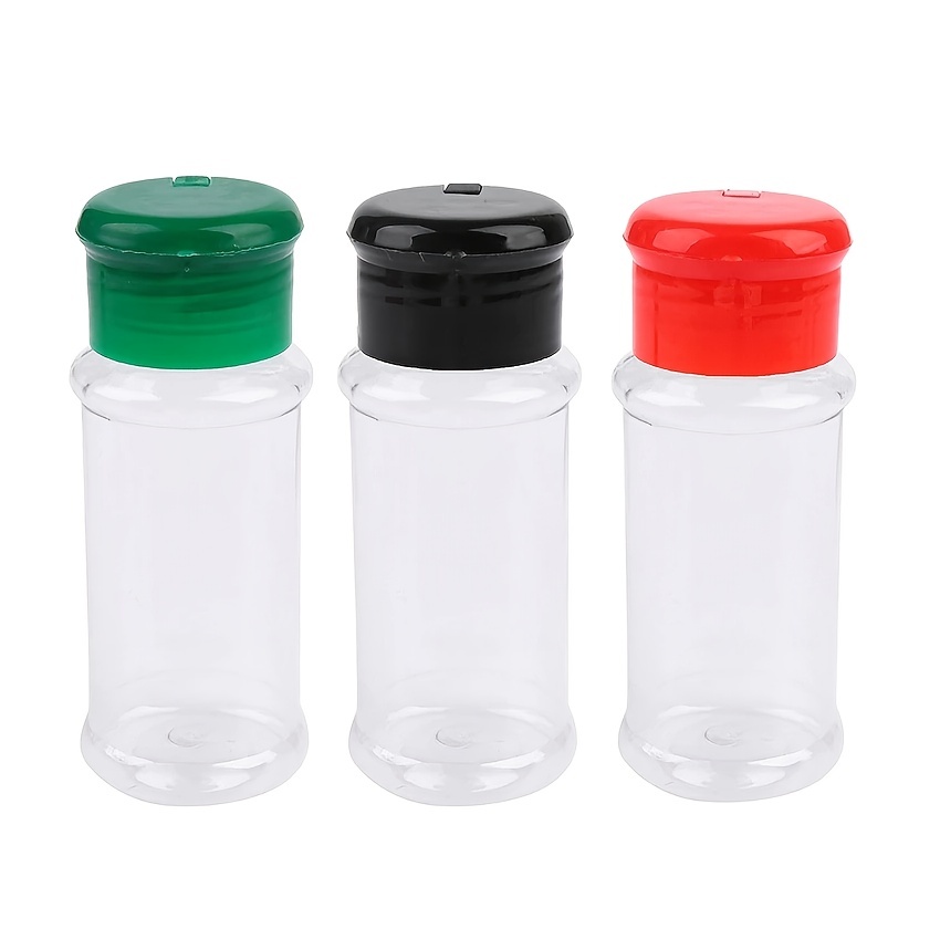 10Pcs 100ml Plastic Salt Pepper Seasoning Jar Condiment Bottles Sifter  Container