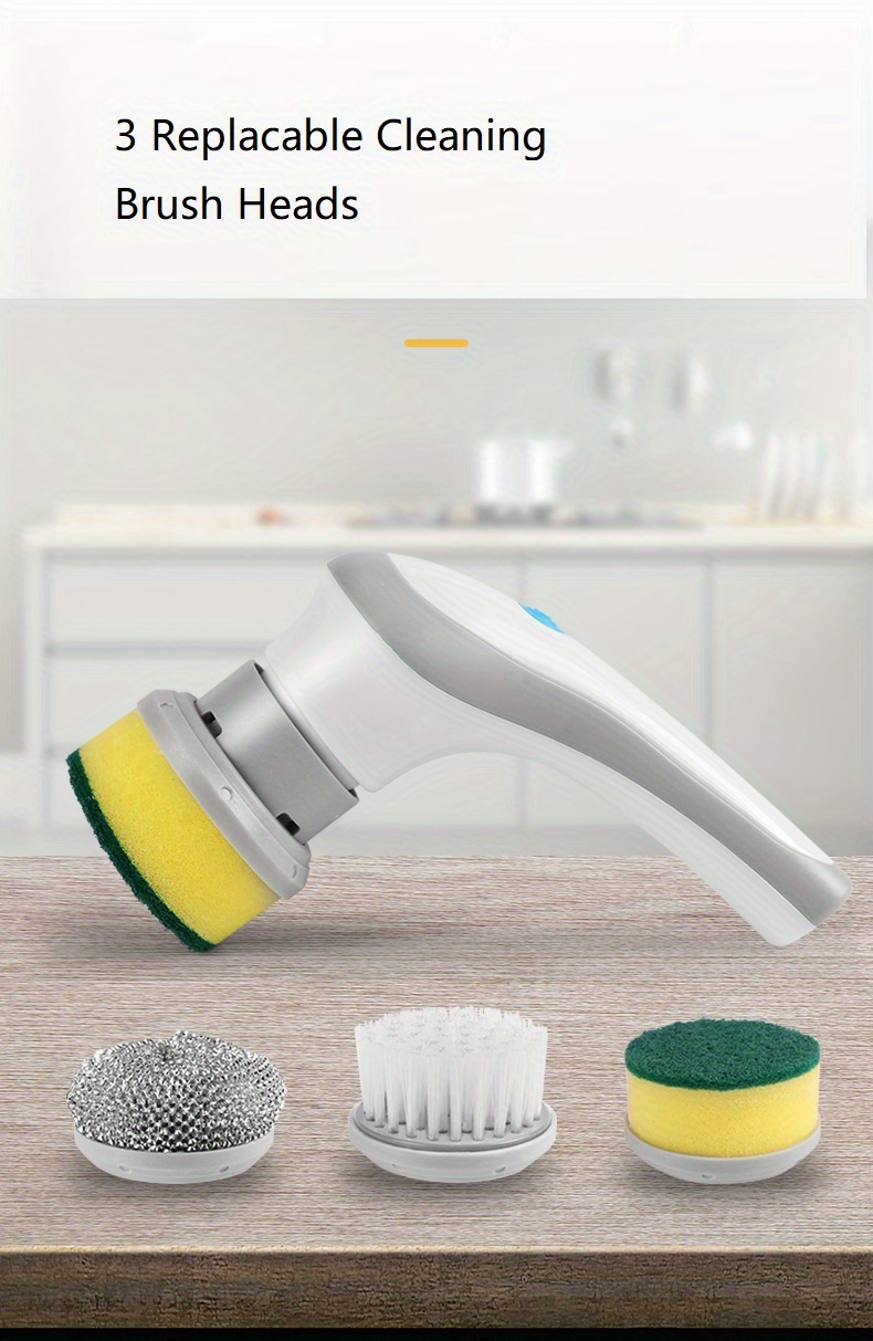 Electric Spin Scrubber Turbo Scrub Cleaning Brush Set Cordless Chargeable 8  Head