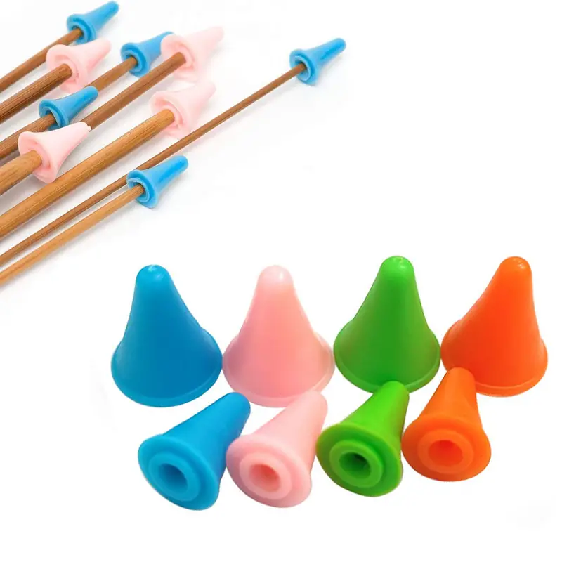 Knitting Needles Point Protectors Stoppers Include 8small - Temu