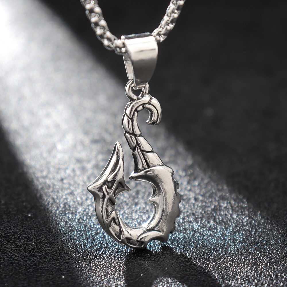 Retro Fish Hook Shape Pendant Necklace Viking Legendary Ship - Temu