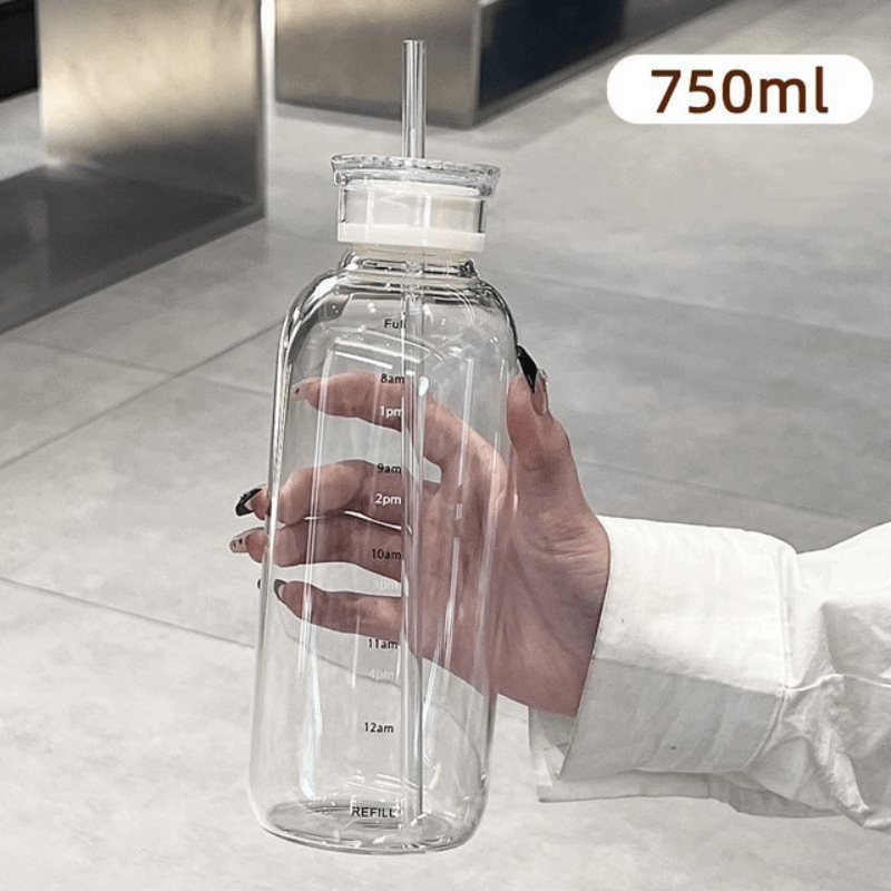 Clear Glass Bottles With Lids Reusable Bpa Free Wide Mouth - Temu