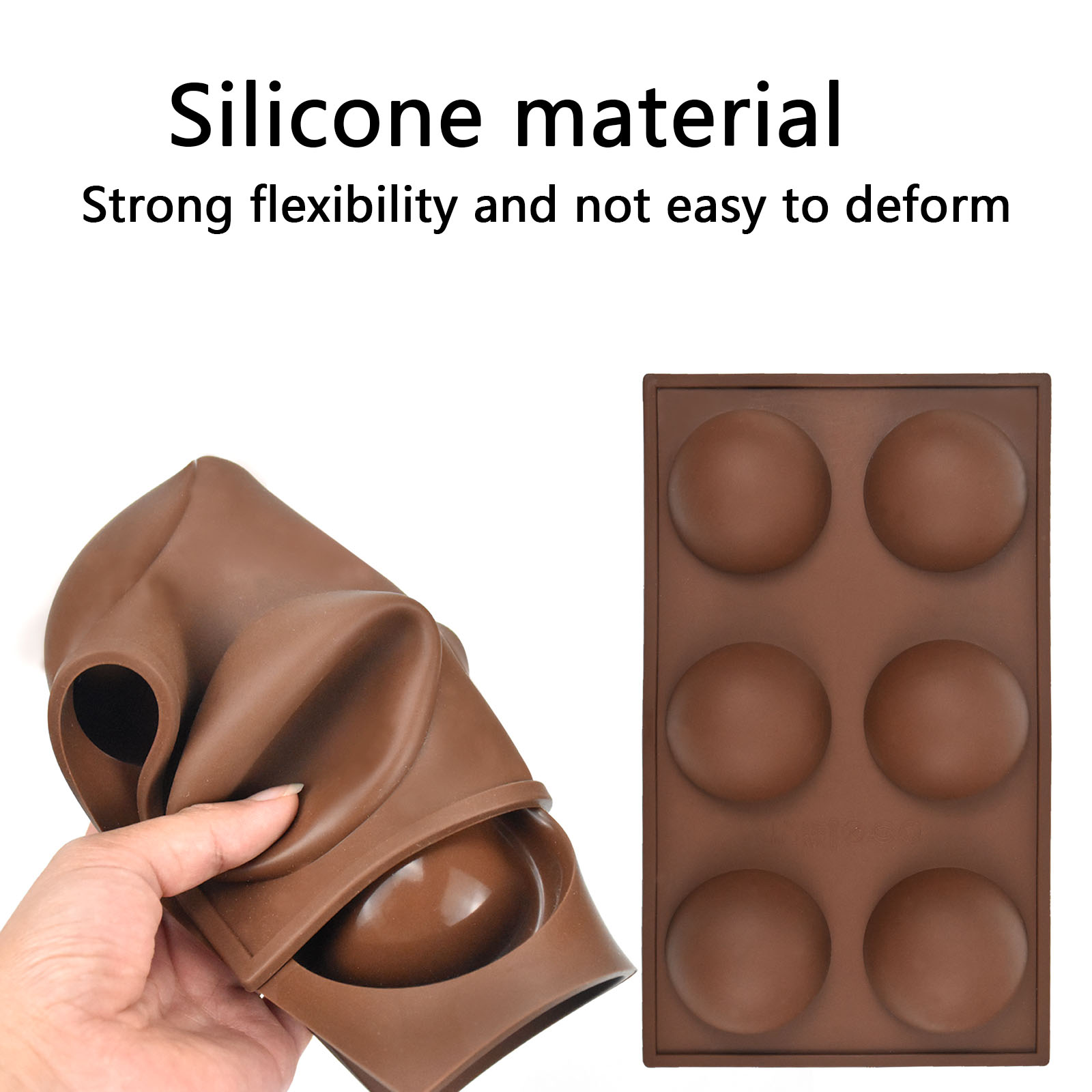 Chocolate Molds Silicone, Chocolate Molds with 6 Semi Sphere Jelly