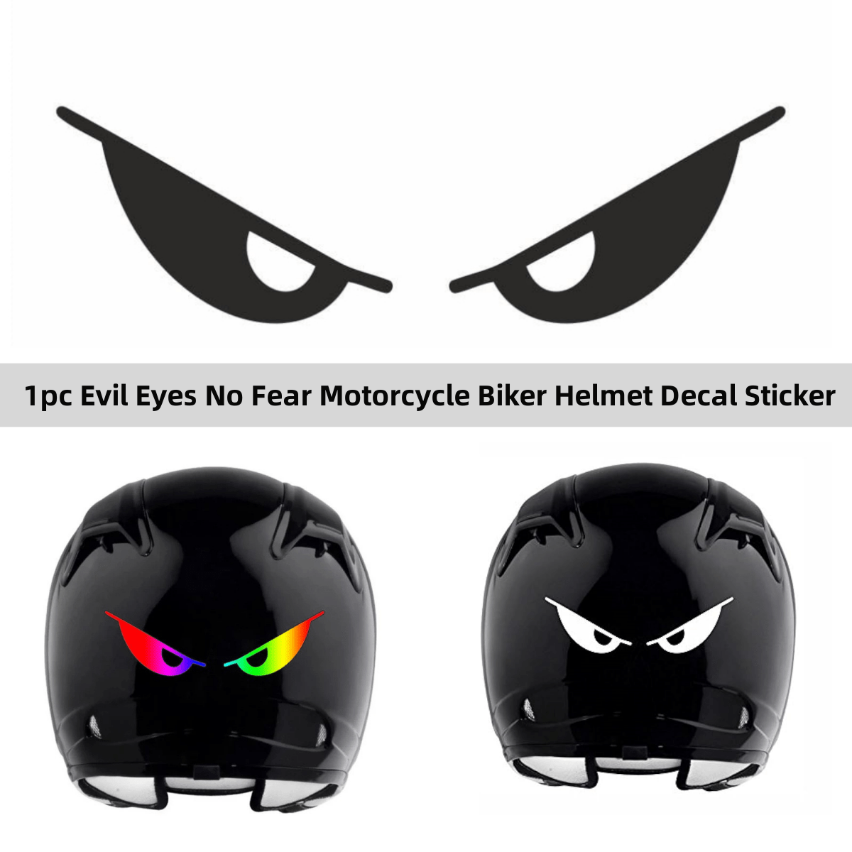 Evil Eyes No Fear Motorcycle Biker Helmet Decal Sticker - Temu