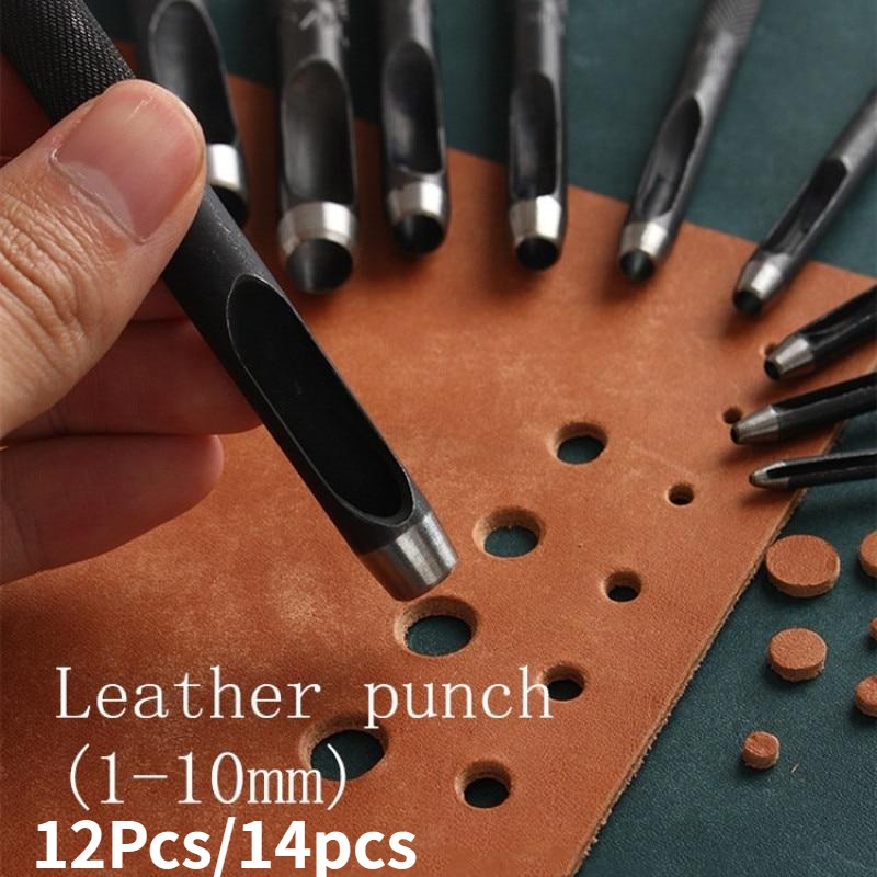 2mm 9pcs Leather Oval Shape Hole Punch Kit Cutter Hollow DIY Tool