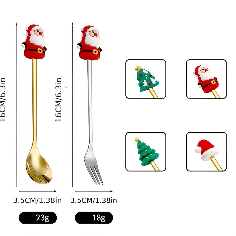 6 Pezzi/set Cucchiaio Forchetta Natalizio Cucchiaio - Temu Italy